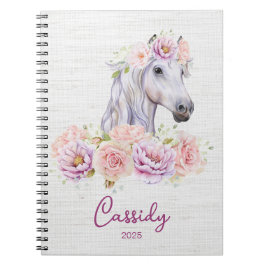 Beauful Floral Pony DIY Name Notitieboek