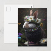 Beauful Floral Rabbit Briefkaart (Voorkant / Achterkant)