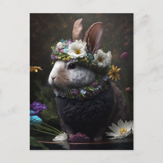 Beauful Floral Rabbit Briefkaart (Voorkant)