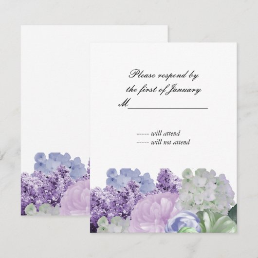 Beauful Floral Reply Kaart (Voorkant / Achterkant)