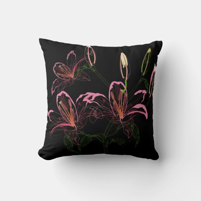 Beauful Floral Sketch-Sierkussen Kussen (Voorkant)