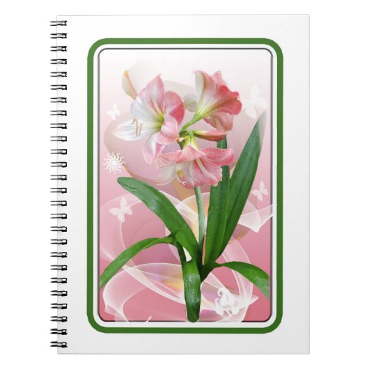 Beauful Floral Thmed Amaryllis Notitieboek (Voorkant)