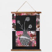 Beauful Floral Vase en Flowers Abstract Hangend Wandkleed (Voorkant)