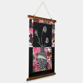 Beauful Floral Vase en Flowers Abstract Hangend Wandkleed (Gebogen)