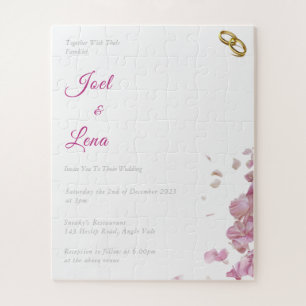 Beauful Floral Wedding Invitation Puzzle Legpuzzel