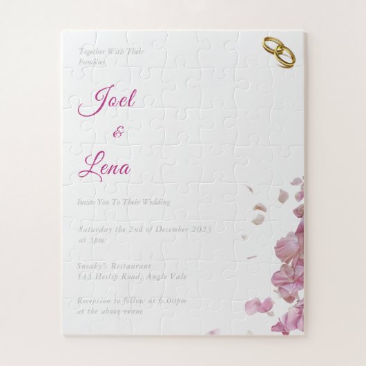 Beauful Floral Wedding Invitation Puzzle Legpuzzel (Verticaal)
