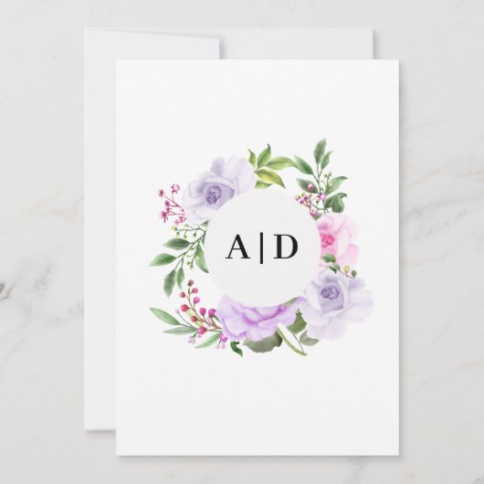 Beauful Floral Wedding Uitnodiging (Achterkant)