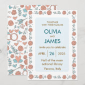 Beauful Floral Wedding Uitnodiging (Voorkant / Achterkant)