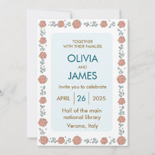 Beauful Floral Wedding Uitnodiging