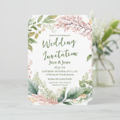 Beauful Floral Wedding Uitnodiging (Staand voorkant)