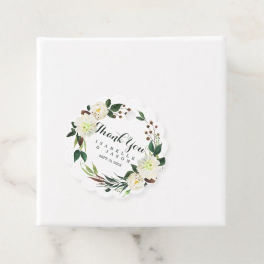 Beauful Floral Wreath Bedankjes Labels (In situ)