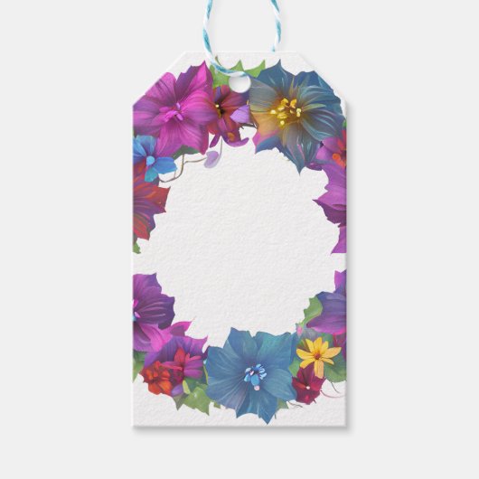 Beauful Floral Wreath Cadeaulabel (Voorkant)