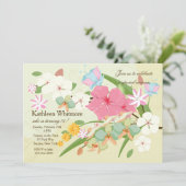 Beauful Flowers Invitation Kaart (Staand voorkant)