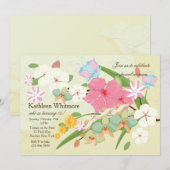 Beauful Flowers Invitation Kaart (Voorkant / Achterkant)