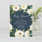 Beauful Flowers Turquoise Baby shower Invite Kaart (Staand voorkant)