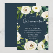 Beauful Flowers Turquoise Quinceanera Invite Kaart (Voorkant / Achterkant)
