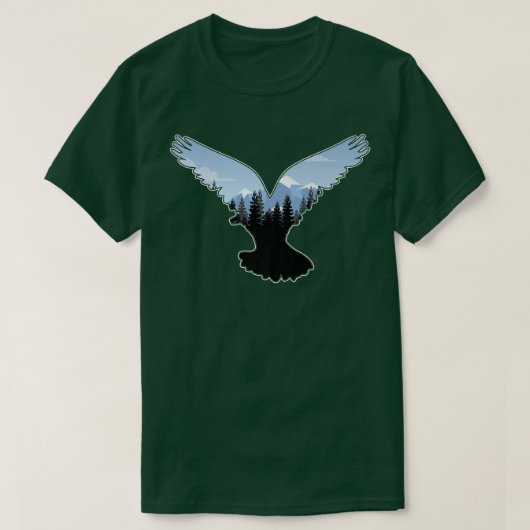 Beauful Flying Bald Eagle Night Sky Forest Bird T-shirt (Design voorkant)