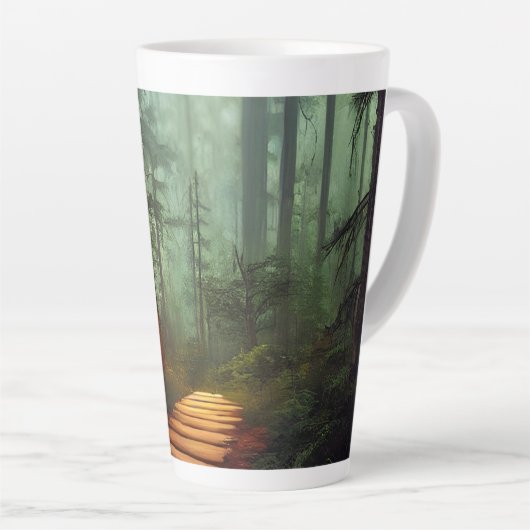 Beauful Forest Path Digital Artwork Latte Mok (Rechterhoek)