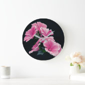 Beauful Garden Pink Mallow Rozen Flowers Grote Klok (Huis)