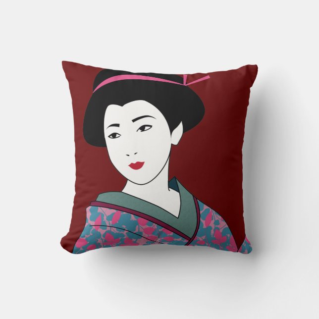 Beauful Geisha Custom Kussen (Voorkant)