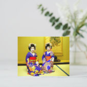 Beauful Geishas/Greetings uit Japan Briefkaart (Staand voorkant)