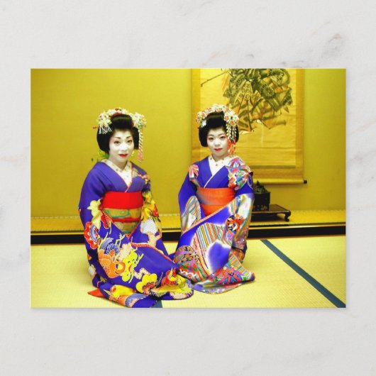 Beauful Geishas/Greetings uit Japan Briefkaart (Voorkant)