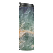 Beauful Gem Paars Green Fluorite Foto Gemstone Thermosbeker (Geroteerd rechts)