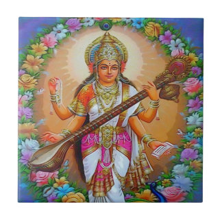 Beauful Goddess Saraswati Tegeltje