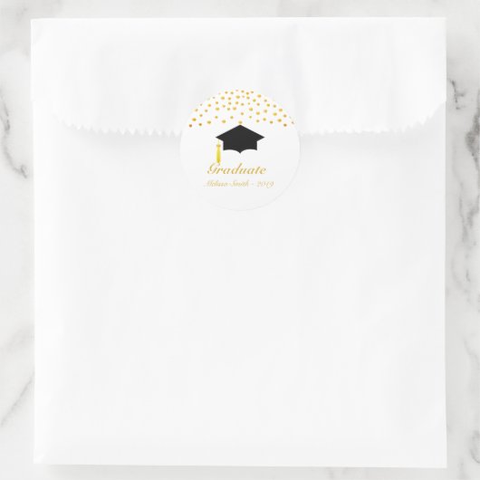 Beauful Golden Confetti Afstuderen Sticker (Tas)