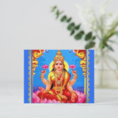 Beauful Golden Lakshmi Diwali Goddess Briefkaart (Staand voorkant)