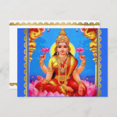 Beauful Golden Lakshmi Diwali Goddess Briefkaart (Voorkant / Achterkant)