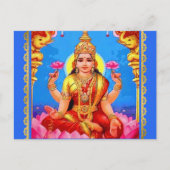 Beauful Golden Lakshmi Diwali Goddess Briefkaart (Voorkant)