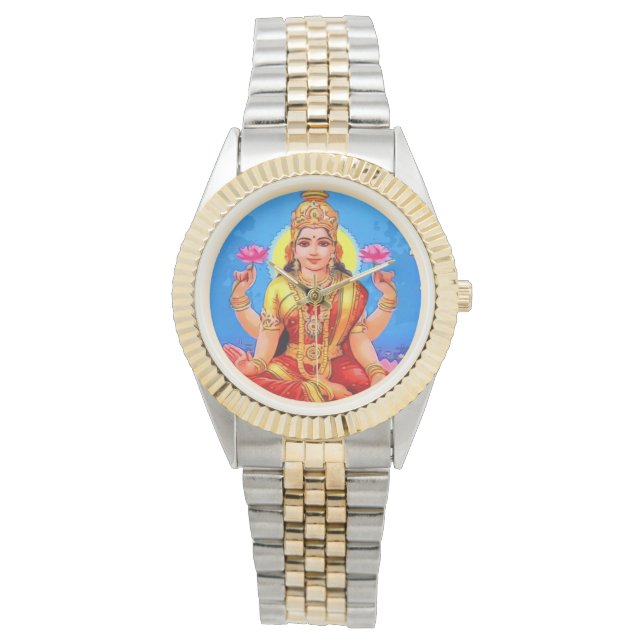 Beauful Golden Lakshmi Diwali Goddess Horloge (Voorkant)
