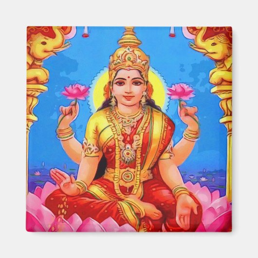 Beauful Golden Lakshmi Diwali Goddess Magneet (Voorkant)