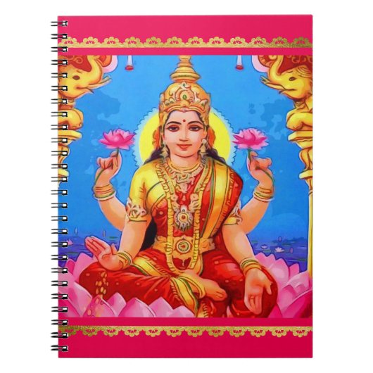 Beauful Golden Lakshmi Diwali Goddess Notitieboek (Voorkant)