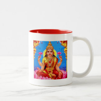 Beauful Golden Lakshmi Diwali Goddess Tweekleurige Koffiemok