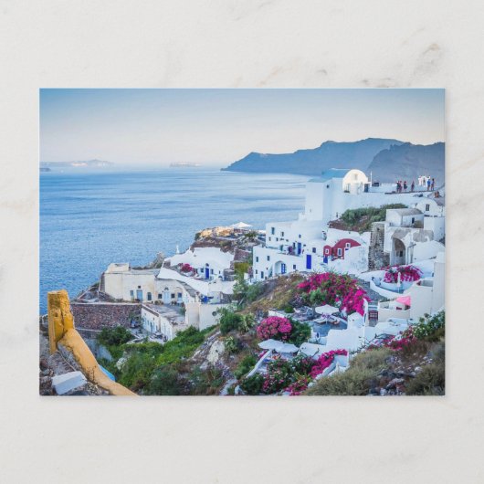 Beauful Greece Santorini Blue Zee White House Briefkaart (Voorkant)
