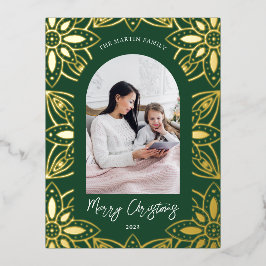 Beauful Green Botanical Lijst Foto Folie Feestdagen Briefkaart