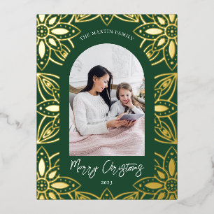 Beauful Green Botanical Lijst Foto Folie Feestdagen Briefkaart
