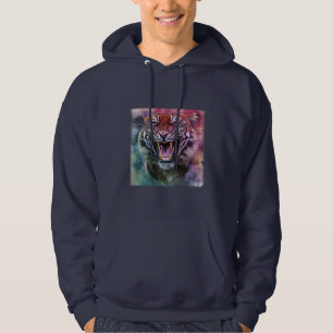 Beauful Growling Bengal Tiger Foto Hoodie
