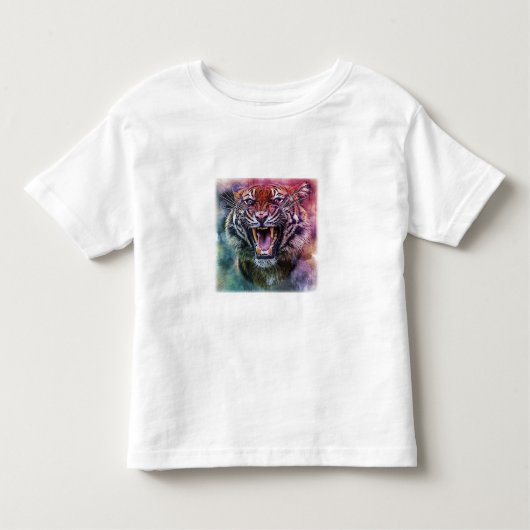 Beauful Growling Bengal Tiger Foto Kinder Shirts (Voorkant)