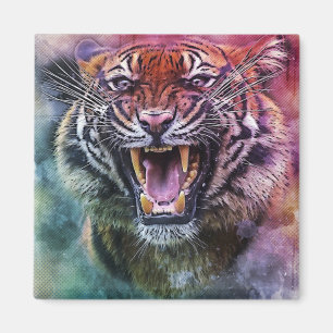 Beauful Growling Bengal Tiger Foto Magneet