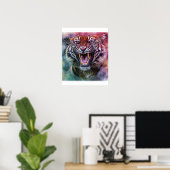 Beauful Growling Bengal Tiger Foto Poster (Thuiskantoor)