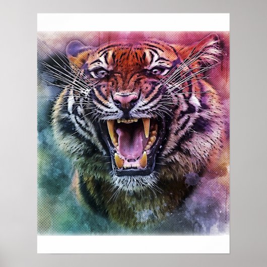 Beauful Growling Bengal Tiger Foto Poster (Voorkant)
