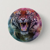 Beauful Growling Bengal Tiger Foto Ronde Button 5,7 Cm (Voorkant)