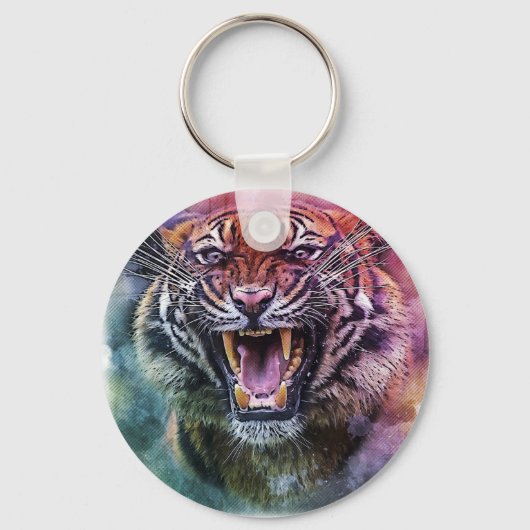 Beauful Growling Bengal Tiger Foto Sleutelhanger (Voorkant)