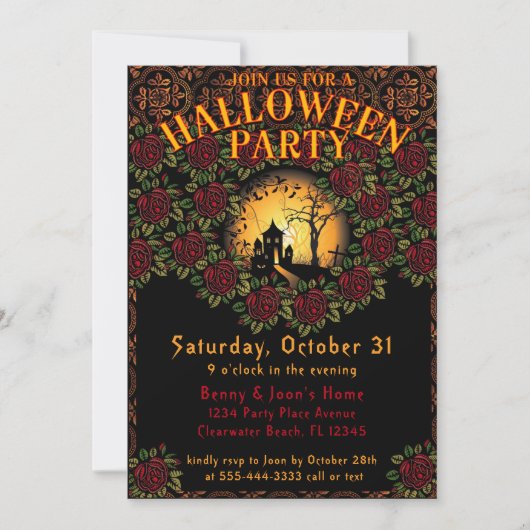 Beauful Haunting Eerie Halloween Party Kaart (Voorkant)