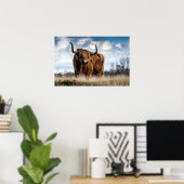 Beauful Highland Cattle Poster (Thuiskantoor)