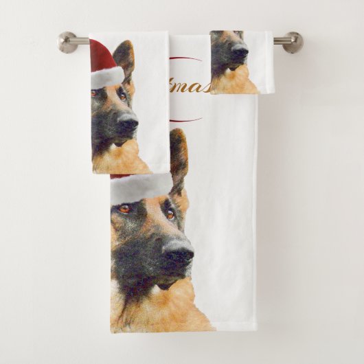 Beauful Holiday German Shepherd Bad Handdoek (Insitu)