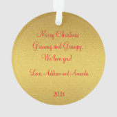 Beauful Holiday Wreath on Gold Foil Foto Ornament (achterkant)